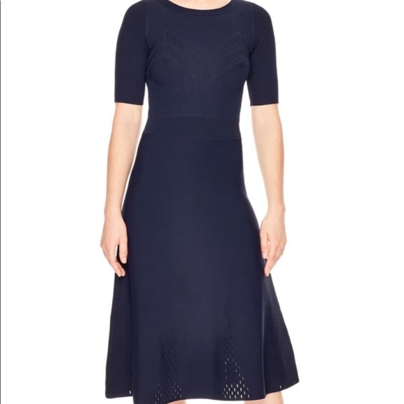 SANDRO Brunella Dress in Navy Blue - 2/4 - Picture 3 of 16